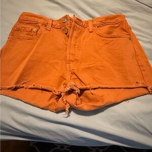 Orange Denim Women's Shorts